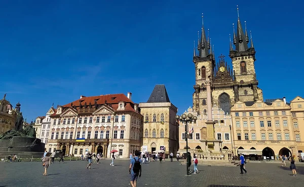 Prague Czech Republic May 2022 People Going Houses Old Architecture — Stock Photo, Image