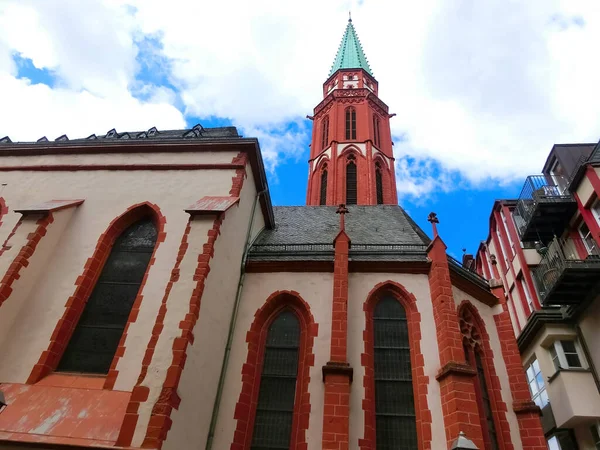 Frankfurt Main Germany April 2022 Evangelic Old Nicolas Church Alte — Stockfoto