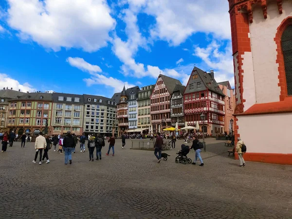 Frankfurt Germany April 2022 View Roemerberg Square Frankfurt Germany Frankfurt — Stock Photo, Image