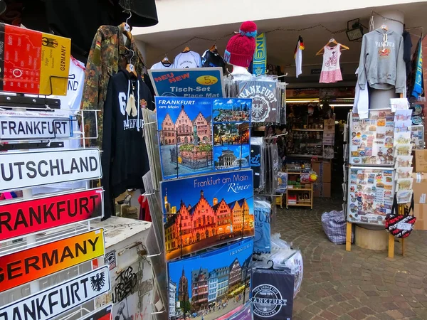 Frankfurt Main Germany April 2022 Souvenir Shops Different Goods View — Photo