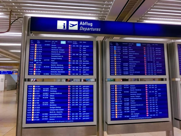 Frankfurt Main Germany May 2022 Airport Wall Information Board Flight — стоковое фото