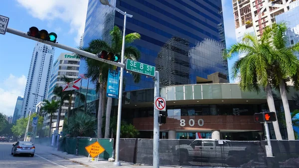 Miami Florida Usa April 2022 Downtown Skyline Cityscape Brickell Avenue — Fotografia de Stock