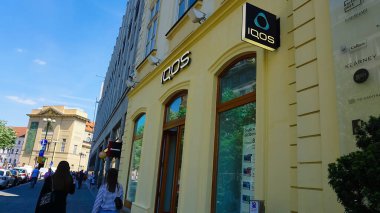 Prague, Czech Republic - May 11, 2022: IQOS store in Prague