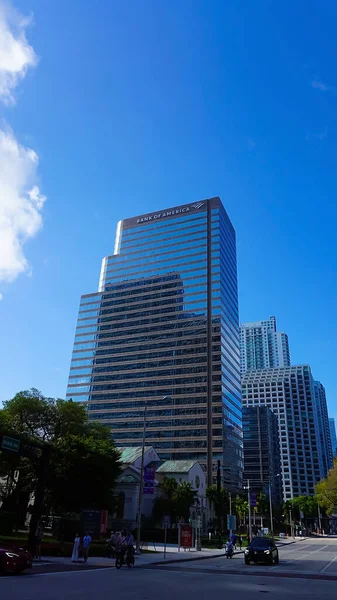 Miami Florida Usa Квітня 2022 Downtown Skyline Cityscape Brickell Avenue — стокове фото