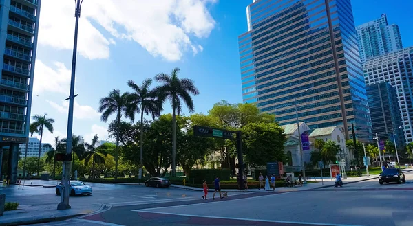 Miami Florida Usa April 2022 Downtown Skyline Cityscape Brickell Avenue — Foto de Stock
