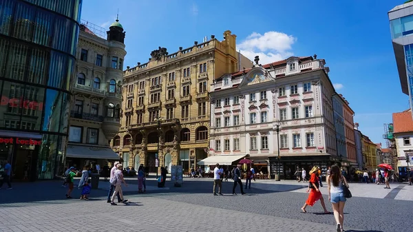 Prague Czech Republic May 2022 People Going Houses Old Architecture — Photo
