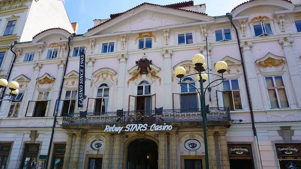 Prague Czech Republic May 2022 Upper Facade Nonstop Casino Kartac — Fotografia de Stock