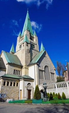 Wroclaw, Poland - April 17, 2022: Church of St Augustine at cloudy day