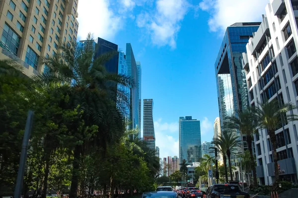 Miami Florida Usa April 2022 Downtown Skyline Cityscape Brickell Avenue — Φωτογραφία Αρχείου
