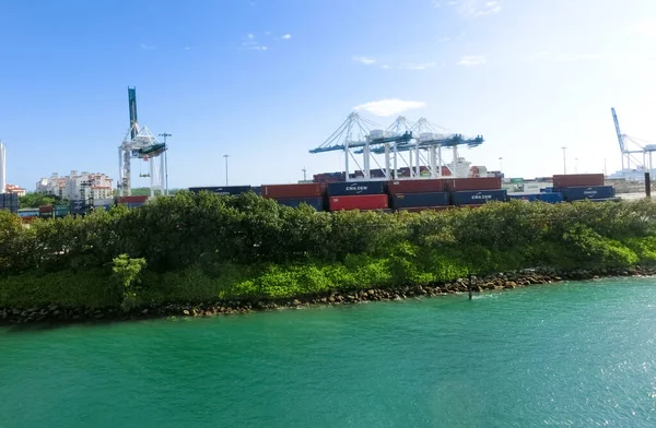 Miami Usa April 2022 Many Containers Port Miami One Largest — 스톡 사진