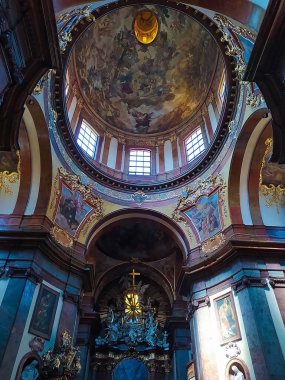 Prague, Czech Republic - May 11, 2022: Interior of Saint Salvator Church near Charles Bridge in Prague at Prague, Czech Republic