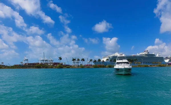 Miami Florida Abd Nisan 2022 Yolcu Gemileriyle Miami Limanı Miami — Stok fotoğraf