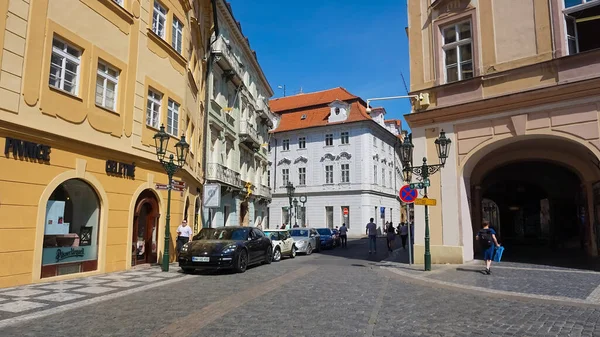 Prague Czech Republic May 2022 People Going Houses Old Architecture — 图库照片
