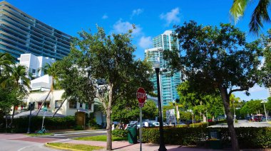 Miami, USA - April 24, 2022: Street view of Miami, Usa on April 24, 2022