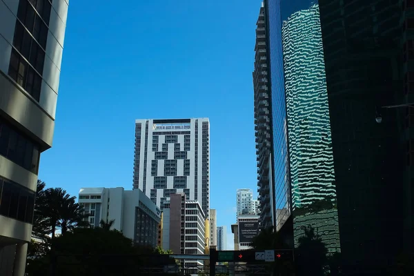 Miami Florida Usa April 2022 Downtown Skyline Cityscape Brickell Avenue — Stockfoto