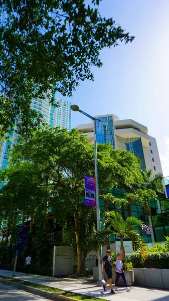 Miami Florida Usa April 2022 Downtown Skyline Cityscape Brickell Avenue — 스톡 사진