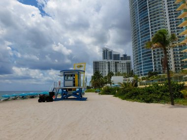 Miami, Usa - May 07,2022: The people resting at South Beach Miami Florida. It is world famous travel location