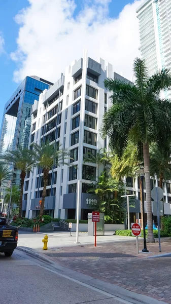 Miami Florida Usa April 2022 Downtown Skyline Cityscape Brickell Avenue — Stock Fotó