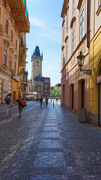Prague Czech Republic May 2022 People Going Houses Old Architecture — Foto de Stock