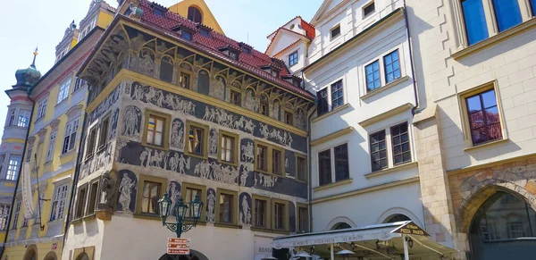 Prague Czech Republic May 2022 Facade Old House Old Architecture — стоковое фото