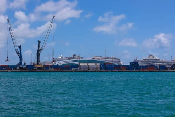 Miami Usa April 2022 Many Containers Port Miami One Largest — 스톡 사진
