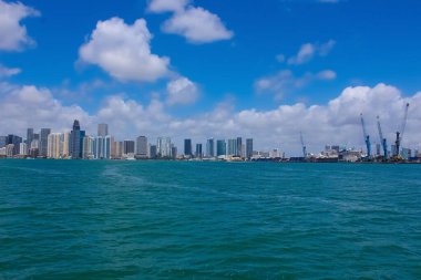 Day view of Bayside Marina in Miami, Florida USA