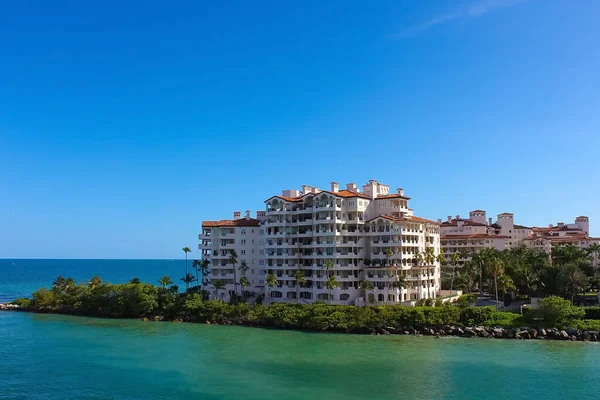 Luxury apartments in port of Miami - view from cruise liner