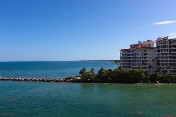 Luxury apartments in port of Miami - view from cruise liner