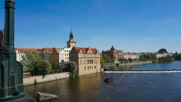 Utsikt Över Gamla Stan Och Floden Vltava Prag Tjeckien — Stockfoto