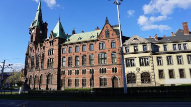 The old building in the historical center on Wroclaw, Poland