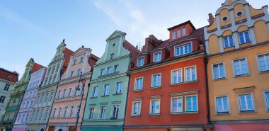 The old building in the historical center on Wroclaw, Poland