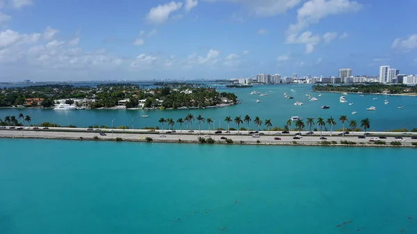 Miami Florida Güneşsiz Bir Sabahta Waterway Biscayne Körfezi Ndeki Waterfront — Stok fotoğraf