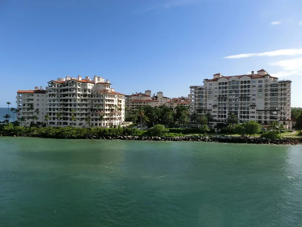 Luxury apartments in port of Miami - view from cruise liner