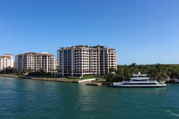 Luxury apartments in port of Miami - view from cruise liner