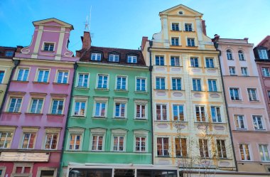 The old building in the historical center on Wroclaw, Poland