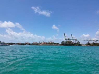 Day view of Bayside Marina in Miami, Florida USA