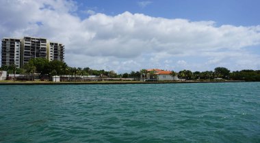 Day view of Bayside Marina in Miami, Florida USA
