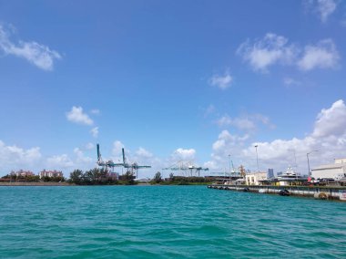 Day view of Bayside Marina in Miami, Florida USA
