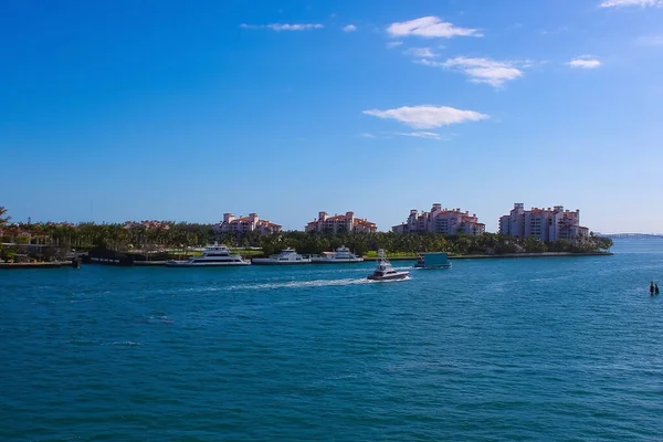 Luxury apartments in port of Miami - view from cruise liner