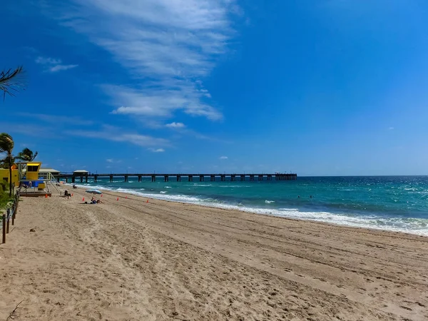 Dania Beach Florida Usa Long Distance View Sunny Tropical Blue — 스톡 사진