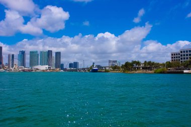 Day view of Bayside Marina in Miami, Florida USA