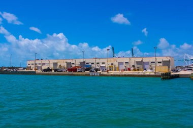 Day view of port at Bayside Marina in Miami, Florida USA