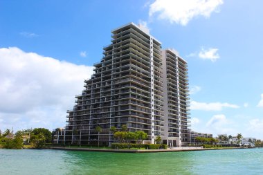 Panorama of luxury apartments in port of Miami