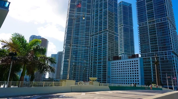 Downtown Skyline Cityscape Big Avenue Miami — Foto de Stock