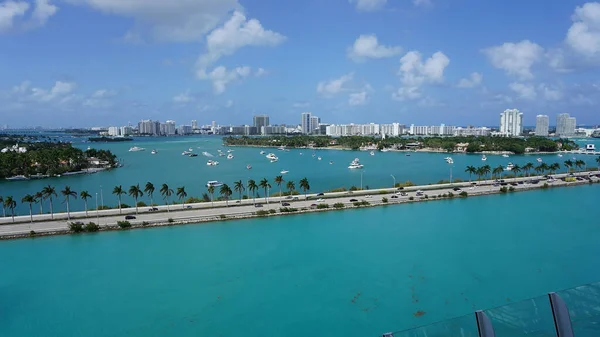 Vista Aérea Los Edificios Residenciales Oficinas Waterfront Intracoastal Waterway Biscayne — Foto de Stock