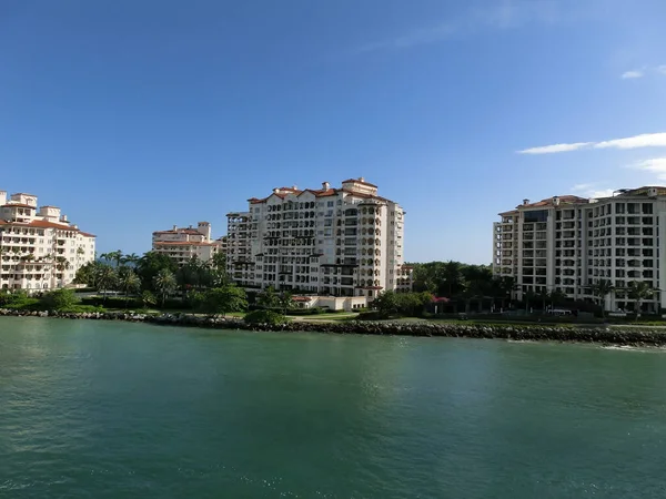 Luxury apartments in port of Miami - view from cruise liner