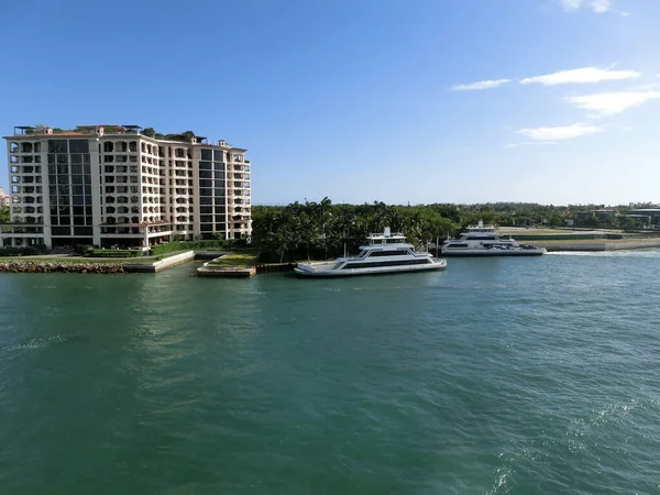 Luxury apartments in port of Miami - view from cruise liner