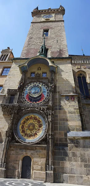 Célèbre Horloge Astronomique Médiévale Dans Capitale Tchèque Prague République Tchèque — Photo