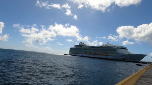 Costa Maya Mexico April 2022 Symphony Seas Biggest Cruise Ship — Stock Video