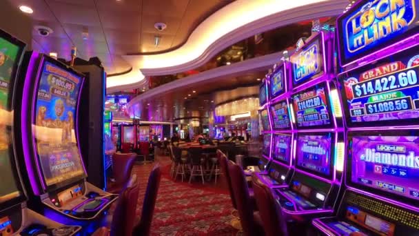 Miami Usa April 2022 Casino Interiör Spelautomater Amerikanska Spel Symphony — Stockvideo